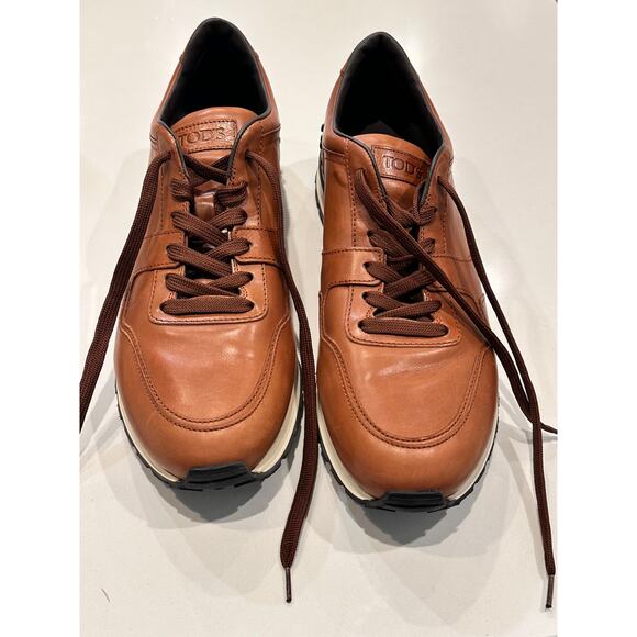 TODS Men's Brown All Dots Spoiler Matt Sneakers - Picture 1 of 8